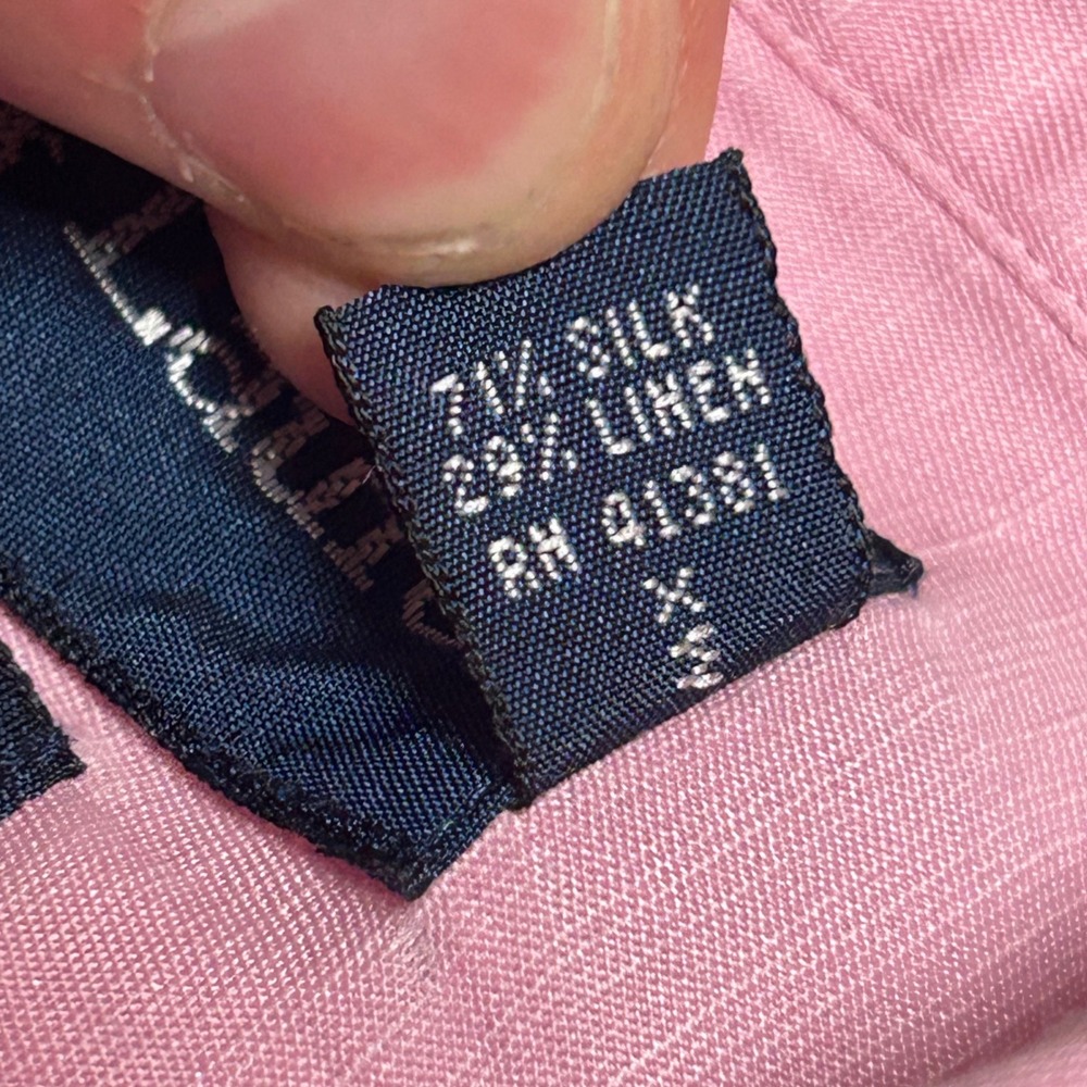 Ralph Lauren Blake Shirt Pink Mens Medium Silk Linen Blend Button Down Pony Logo - Picture 2 of 9